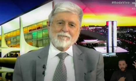 Brasília (DF), 12/08/2025 - Ministro Celso Amorim participa do programa Roda Viva na TV Cultura.
Frame TV Cultura