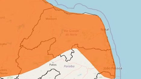 Inmet emite alerta de chuvas intensas e ventos fortes para 164 municípios do RN - Reprodução/Inmet