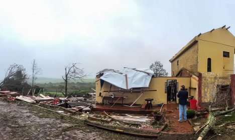 14/07/2023 - Estragos feito pelo ciclone extratropical que atingiu o Rio Grande do Sul. Foto: Defesa Civil/RS