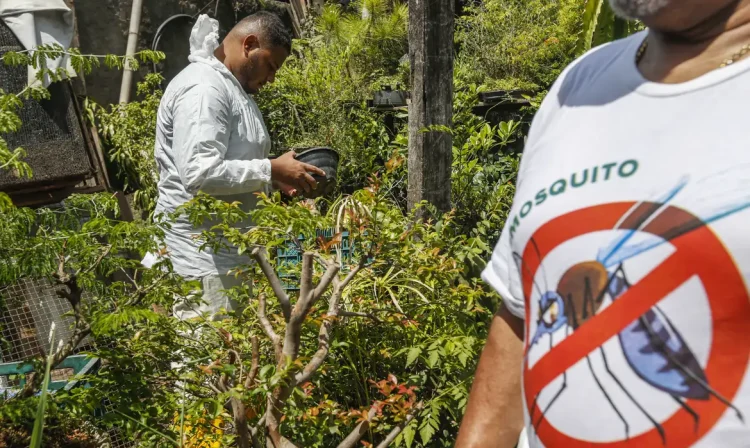 Osasco (SP) 15/03/2024 - Equipes da Zoonoses realizam trabalho de campo no combate aos focos da Dengue nos bairros da cidade.
Foto: Paulo Pinto/Agência Brasil