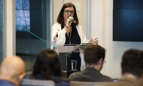 Rio de Janeiro (RJ), 18/06/2025 – A presidente da Petrobras, Magda Chambriard, faz balanço de um ano de gestão, acompanhanda da diretoria na sede da empresa. Foto: Fernando Frazão/Agência Brasil