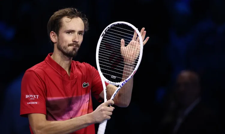 Daniil Medvedev no ATP Finals
 12/11/2024   REUTERS/Guglielmo Mangiapane