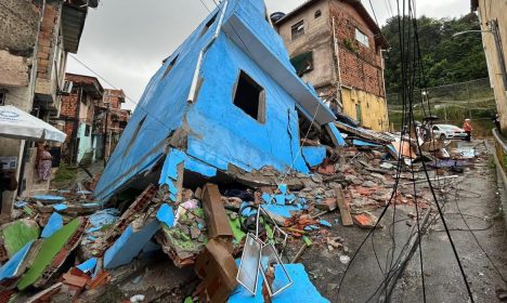 Salvador (BA) - Desabamento de prédio em Salvador.
Foto: Defesa Civil/Divulgação