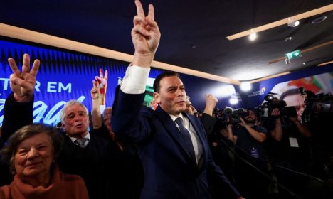 Portugal's Social Democratic Party (PSD) and Democratic Alliance (AD) leader Luis Montenegro speaks following the result of a general election in Lisbon, Portugal, March 11, 2024. REUTERS/Pedro Nunes     TPX IMAGES OF THE DAY