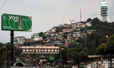 A view shows a partially empty street amid the current wave of violence across the country, in Guayaquil, Ecuador, January 10, 2024. REUTERS/Henry Romero