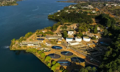 Estação de tratamento de esgoto da Caesb na Asa Norte, em Brasília