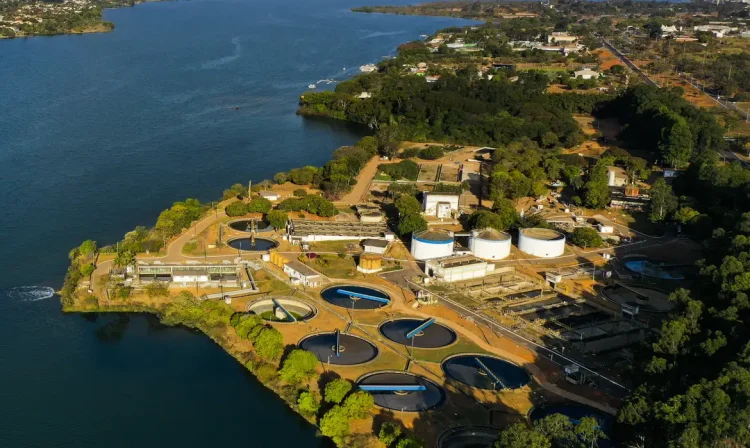 Estação de tratamento de esgoto da Caesb na Asa Norte, em Brasília