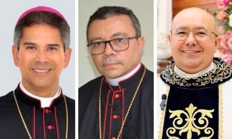 Bispos Dom João Santos e Dom Francisco de Sales, de Natal e Mossoró, e o Padre Edson Medeiros, administrador diocesano de Caicó