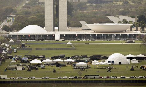 Brasília (DF) - 05/09/2023 - Vista da Esplanada dos Ministérios preparada para receber o desfile de 7 de setembro
Foto: Joédson Alves/Agência Brasil