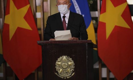 Brasília (DF) 25/09/2023 – O presidente Luiz Inácio Lula da Silva junto com o Primeiro Ministro da República Socialista do Vietnã, Pham Minh Chinh (Fora do quadro) durante declaração conjunta à imprensa, no Palácio do Itamaraty
Foto: Joédson Alves/Agência Brasil