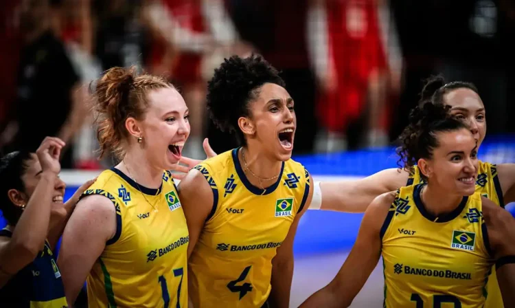 Chiba, 22/06/2025 - Seleção feminina bate Turquia e chega à 7ª vitória na Liga das Nações de Vôlei. Foto: World Volleyball/Divulgação