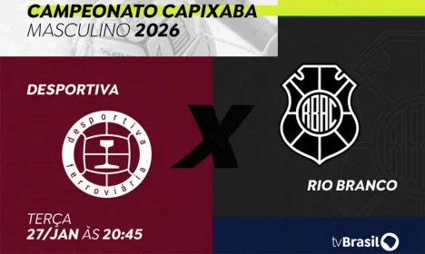 Brasília (DF), 26/01/2026 - A TV Brasil exibe, nesta terça-feira (27), o confronto entre Desportiva Ferroviária e Rio Branco-ES pelo Campeonato Capixaba 2026. A partida vai ao ar para todo o país, com sinal gerado pela emissora parceira TVE Espírito Santo, integrante da Rede Nacional de Comunicação Pública (RNCP).  Arte/Agência Brasil