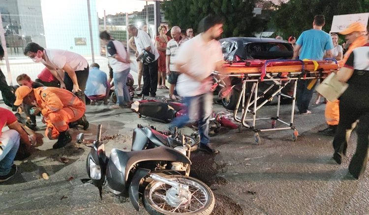 Local do acidente na Avenida Coronel Martiniano em Caicó