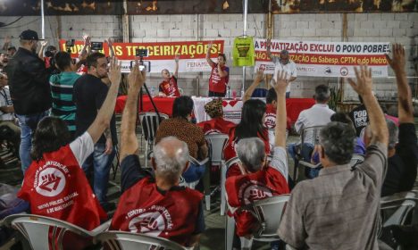 São Paulo SP 02/10/2023 .Assembleia no Sindicato dos Metroviários para avaliação da greve (Rua Serra do Japi, 16 – Tatuapé).  Foto: Paulo Pinto/Agência Brasil