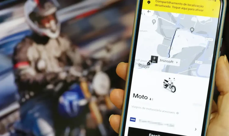 Brasília (DF), 22/01/2025 - Aplicativo do Uber para Motos. Foto: Bruno Peres/Agência Brasil