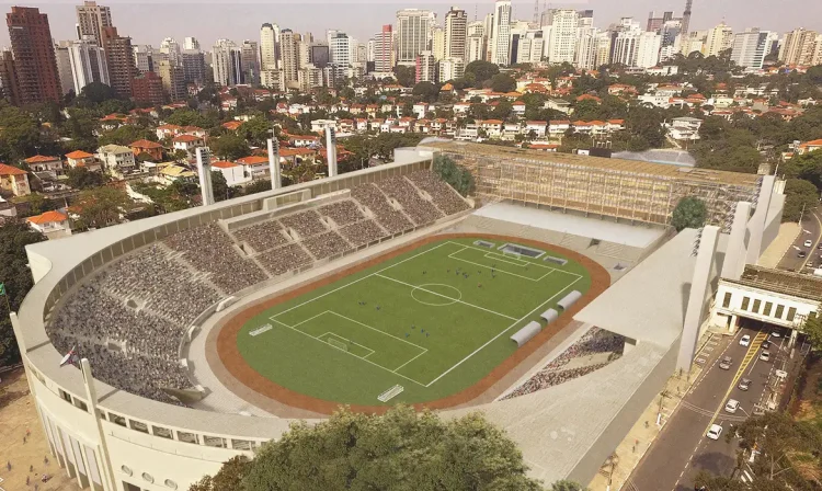 Imagens de como ficarão as obras no Pacaembu