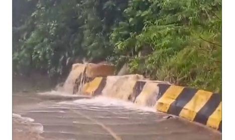 24/02/2026 - Alto volume de chuva em Peruíbe no estado de São Paulo. Foto: Frame/defesacivilsp/Instagram