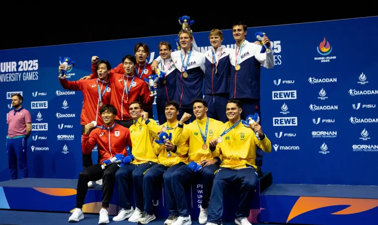 Brasil fatura bronze, a primeira medalha nos Jogos Mundiais Universitários, em 17/07/2025