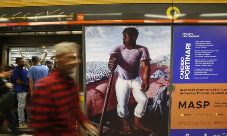 São Paulo, (SP), 24/01/2024 - Estação do Metrô Higienópolis-Mackenzie realiza mostra celebrando os 120 anos de Cândido Portinari. Foto Paulo Pinto/Agência Brasil