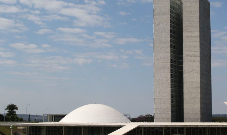 Palácio do Congresso Nacional na Esplanada dos Ministérios em Brasília