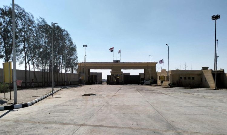 View of Rafah crossing as aid groups await opening