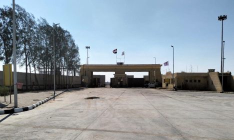 View of Rafah crossing as aid groups await opening