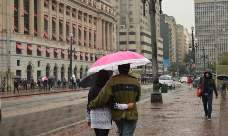 Chuva na região central de São Paulo.