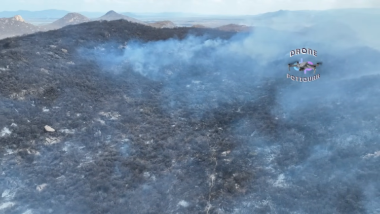 O incêndio começou no dia 8 de outubro. Foto: Reprodução/Drone Potiguar