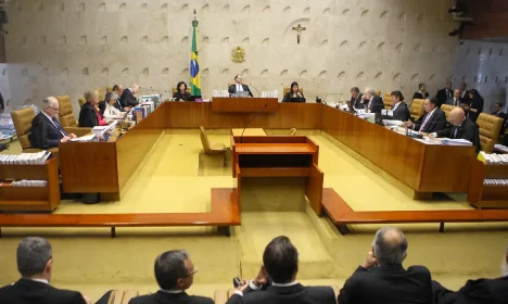 Plenário do Supremo Tribunal Federal (STF) durante julgamento sobre a constitucionalidade do decreto do indulto natalino editado pelo presidente Michel Temer, no ano passado. O relator do caso, é ministro Luís Roberto Barroso.