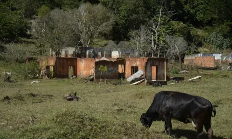 Comunidade de Paracatu, distrito de Mariana, atingida pelo rejeito após o desastre do rompimento da barragem de Fundão, em Mariana.