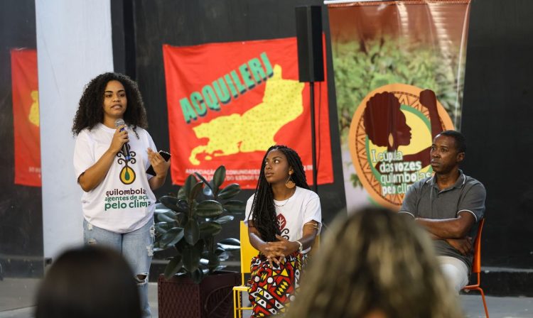 toms0062 Rio de Janeiro (RJ), 15/11/2025 - A quilombola Laiane Kelly da comunidade de Jatimane, Nilo Peçanha (BA) durante a Cúpula das Vozes Quilombolas pelo Clima, na Fundição Progresso, no centro do Rio de Janeiro. Foto: Tomaz Silva/Agência Brasil