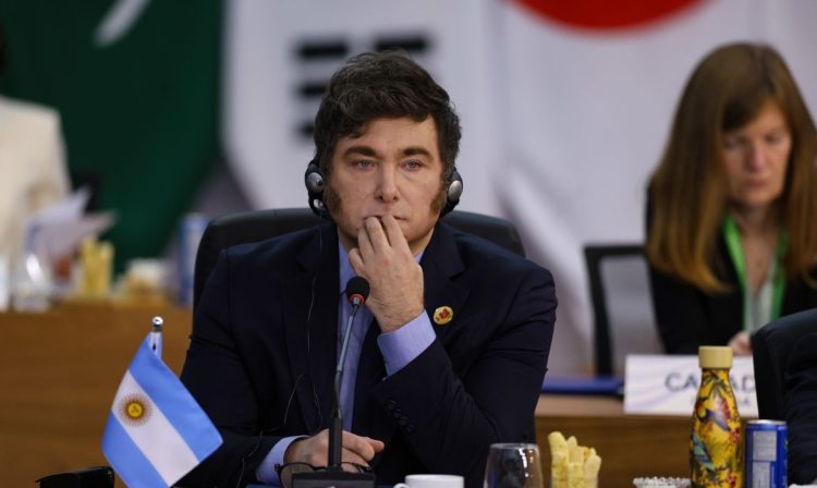 Rio de Janeiro (RJ), 18/11/2024 – O presidente da Argentina, Javier Milei durante abertura do G20, no MAM, na zona central da capital fluminense. Foto: Tomaz Silva/Agência Brasil