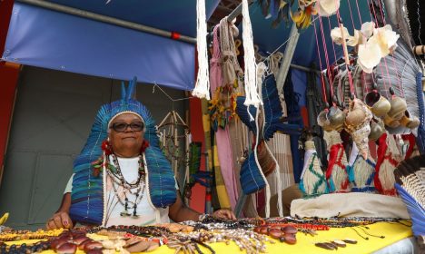 Rio de Janeiro (RJ), 14/11/2024 - A artesã cearense, Creuza Potiguara na Feira do G20 Social, no Boulevard Olímpico na zona portuária da capital fluminense. Foto: Tomaz Silva/Agência Brasil