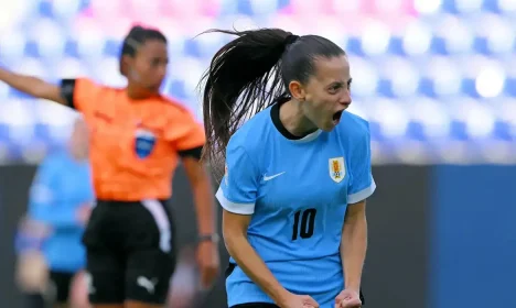 Equador - 18/07/2025 - Belén Aquino, atacante do Internacional, faz golaço e perde pênalti em 1º triunfo da Celeste no torneio. Foto: Staff Images Woman/Conmebol