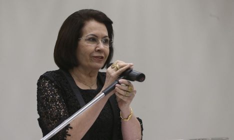 A presidente do STJ, ministra Laurita Vaz durante solenidade de lançamento do Sistema Integrado do Cadastro Nacional de Adoção e do Cadastro Nacional de Crianças Acolhidas.