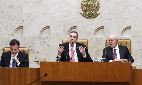 Brasília, (DF) – 01/02/2024 - O Supremo Tribunal Federal (STF) realiza sessão solene de abertura do Ano Judiciário de 2024, participam da cerimônia os presidentes da República, Luiz Inácio Lula da Silva, do Supremo, Luís Roberto Barroso, e do Congresso Nacional, Rodrigo Pacheco. Foto Valter Campanato/Agência Brasil.