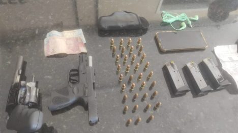 Armas apreendidas pela polícia. Foto: PM RN.