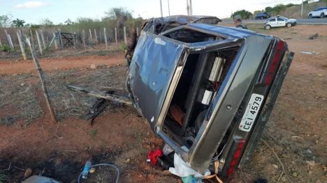 Idoso morreu após tombar carro no interior do RN. Foto: Cedida.