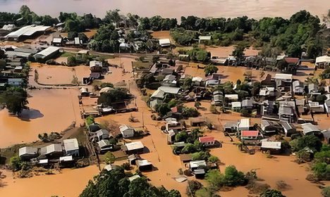 Rio Grande do Sul – Ciclone – Sobrevoo, assistência e resgate de pessoas ilhadas em Bom Retiro do Sul (RS). Foto: Marinha do Brasil/RS